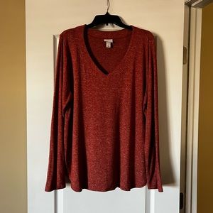 Long sleeved v neck sweater